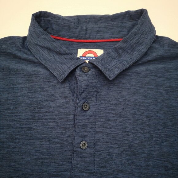 Jermyn & Bond Men's Size Large Navy Short Sleeve Straight Fit Polo - Picture 6 of 9